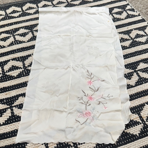 Accessories - Vintage Floral Embroidered silk Scarf